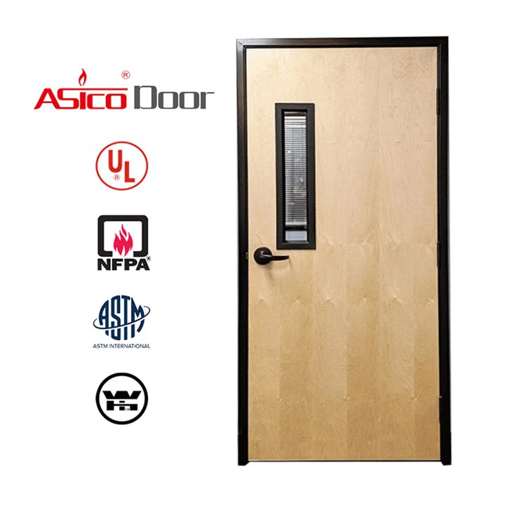 Komercialna lesena vrata s steklom